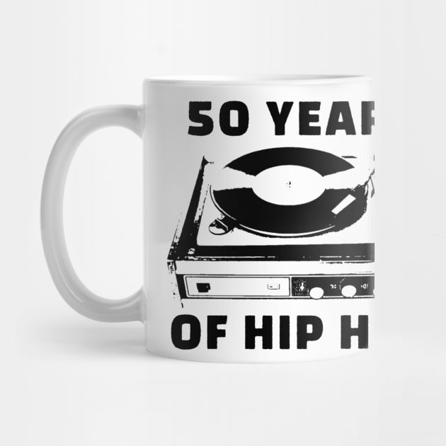 50 Years of Hip Hop vintage Turntable by BrutalGrafix Studio